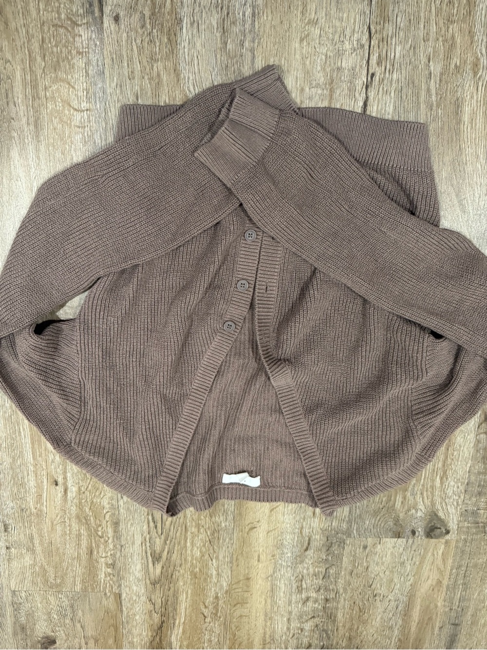 bp Taupe Ribbed Button-Front Cardigan
